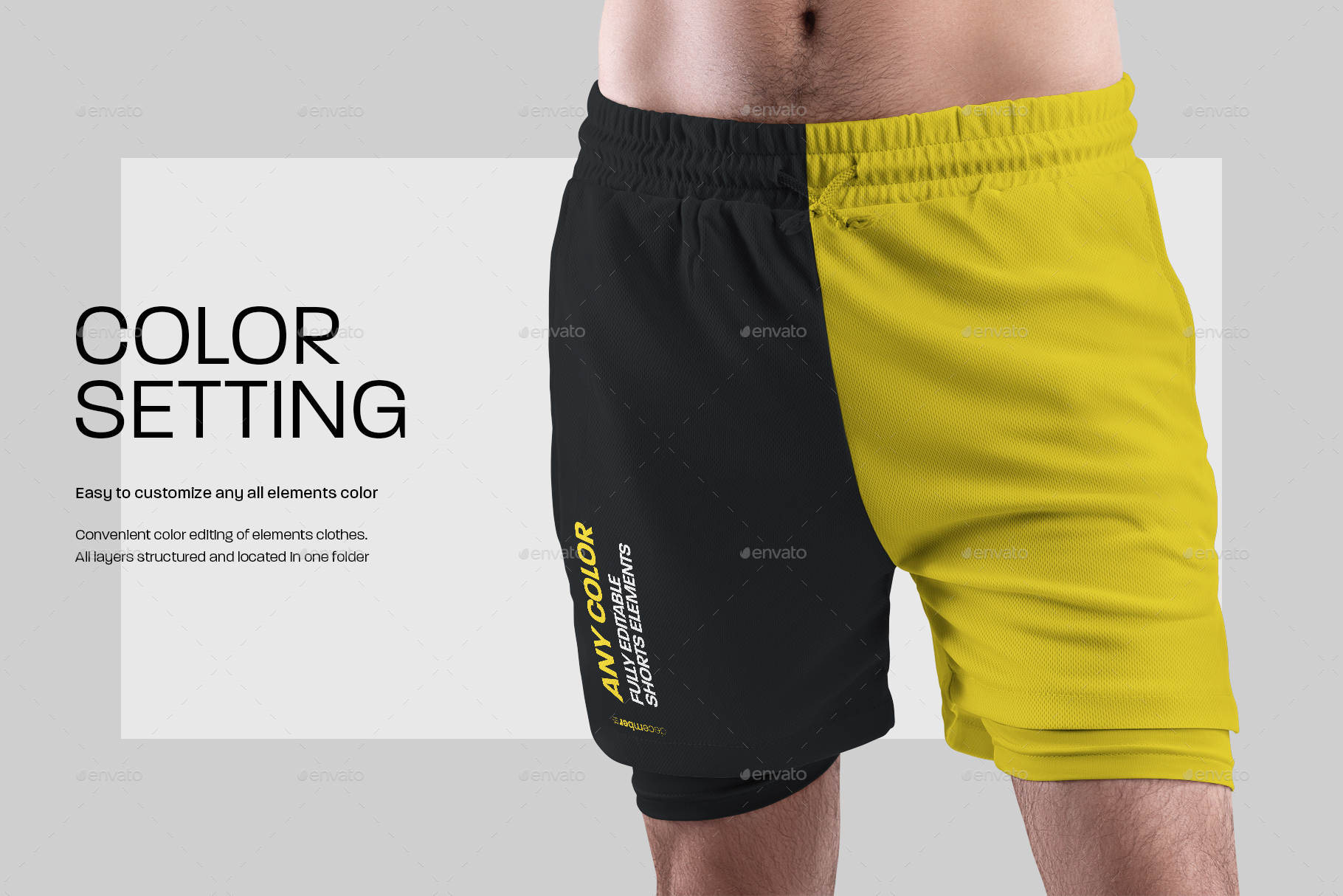 7 Men's Mockups Shorts with Compression Liner by Oleg_Design GraphicRiver